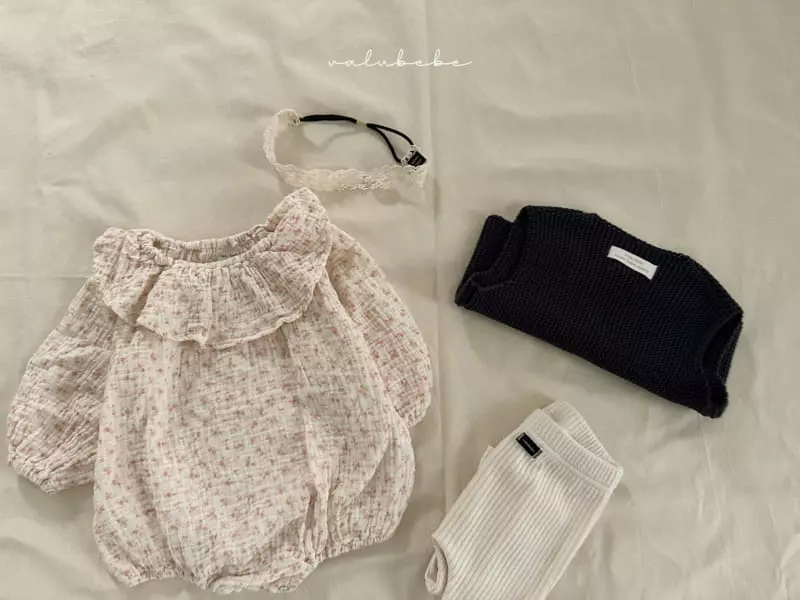 Valu Bebe - Korean Baby Fashion - #babyclothing - Big Frill Flower Bodysuit - 6
