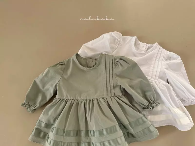 Valu Bebe - Korean Baby Fashion - #babyfever - Pintuck One-piece Bodysuit - 6