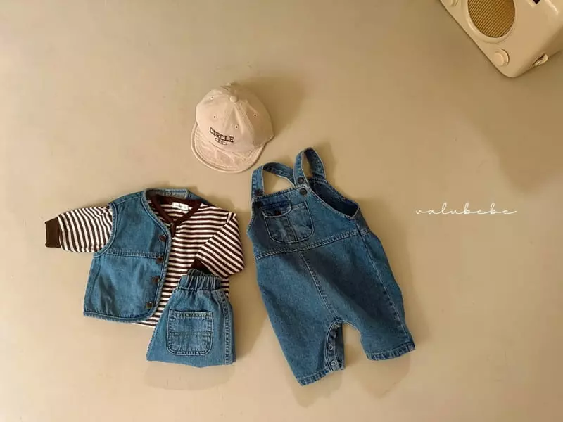 Valu Bebe - Korean Baby Fashion - #babygirlfashion - Overalls Denm Bodysuit