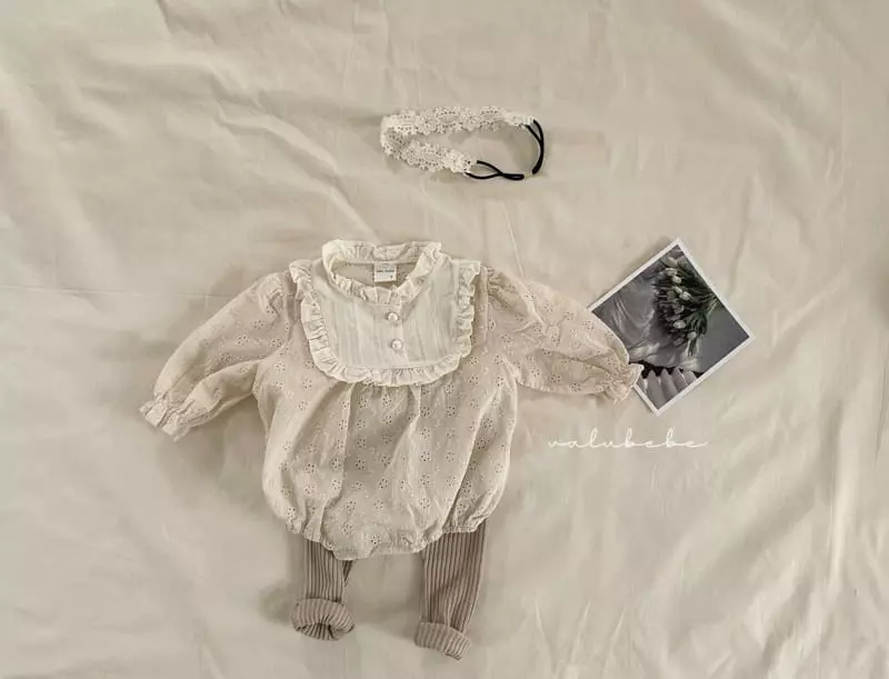 Valu Bebe - Korean Baby Fashion - #babygirlfashion - Bean Button Frill Bodysuit - 8