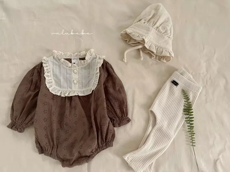 Valu Bebe - Korean Baby Fashion - #babyoutfit - Bean Button Frill Bodysuit - 12