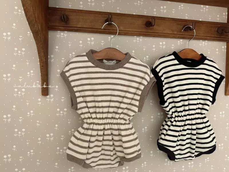 Valu Bebe - Korean Baby Fashion - #babywear - Stripes Waffle Bodysuit - 2