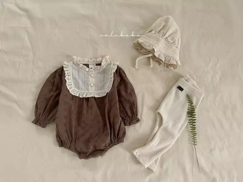 Valu Bebe - Korean Baby Fashion - #onlinebabyshop - Bean Button Frill Bodysuit