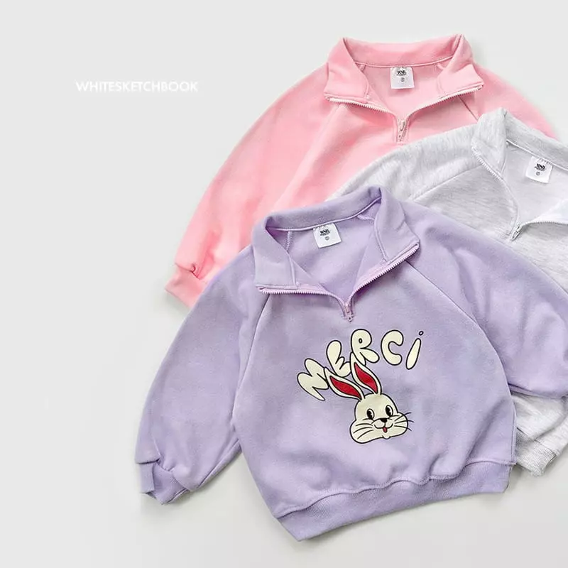 Whitesketchbook - Korean Children Fashion - #designkidswear - Rabbit Half Zip-up Set - 2