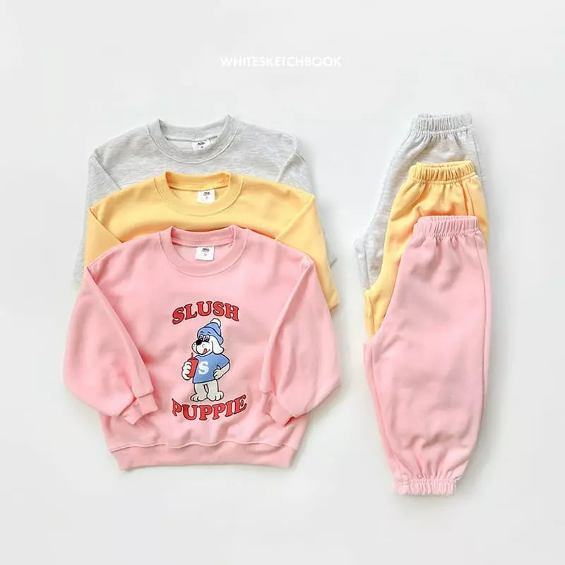 Whitesketchbook - Korean Children Fashion - #kidsshorts - Slush Sweatshirt Set - 3