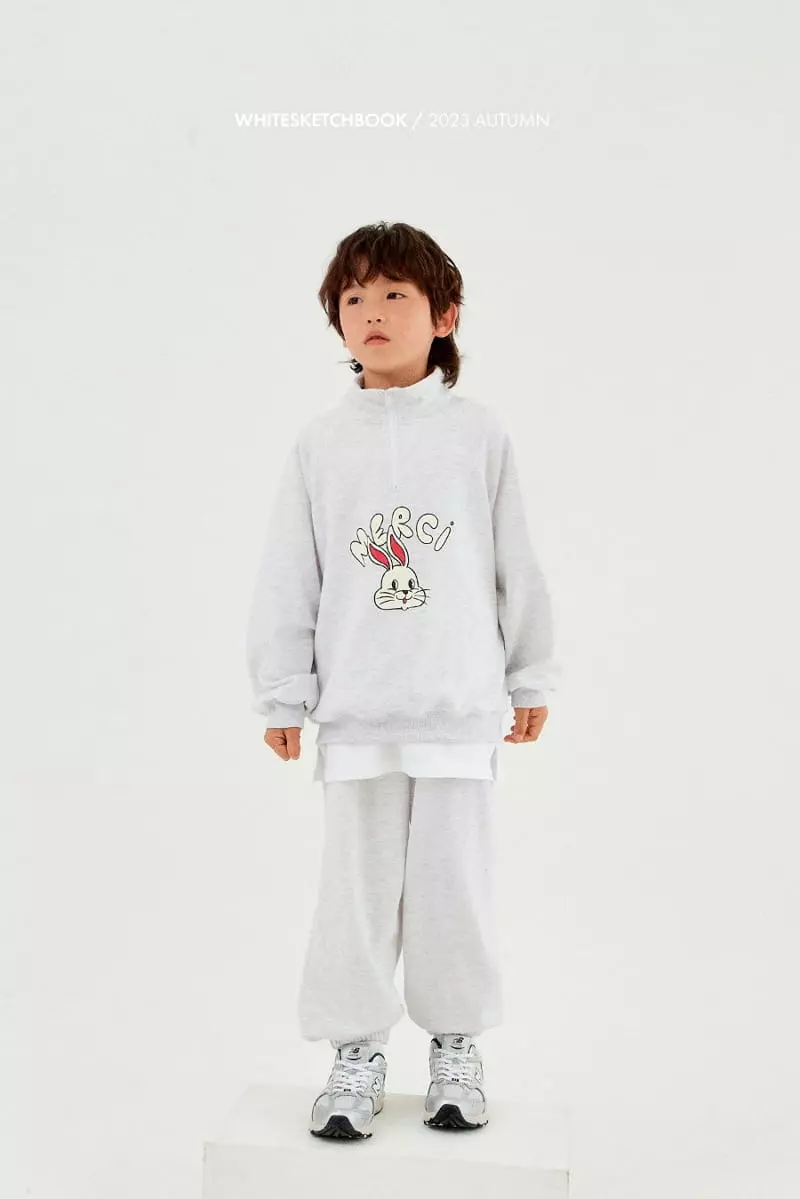 Whitesketchbook - Korean Children Fashion - #littlefashionista - Rabbit Half Zip-up Set - 9