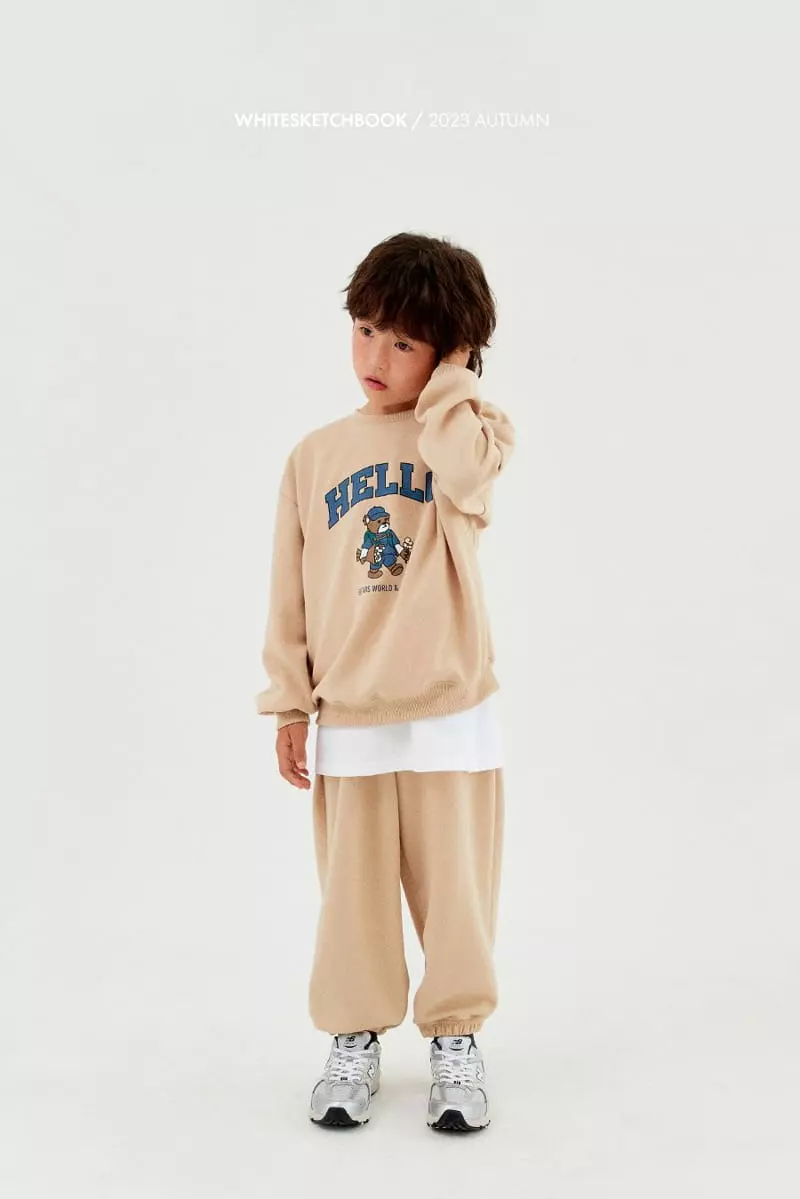 Whitesketchbook - Korean Children Fashion - #minifashionista - Hello Sweatshirt Set - 8