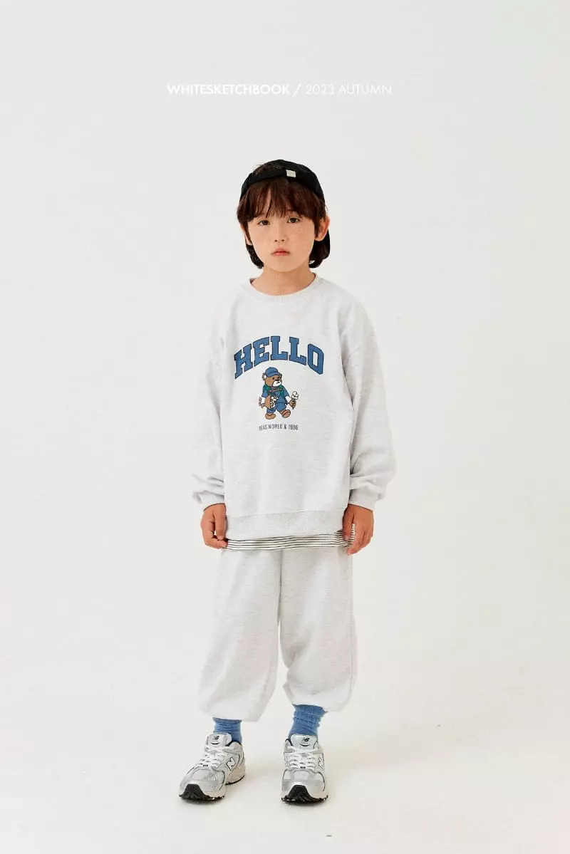 Whitesketchbook - Korean Children Fashion - #stylishchildhood - Hello Sweatshirt Set - 12