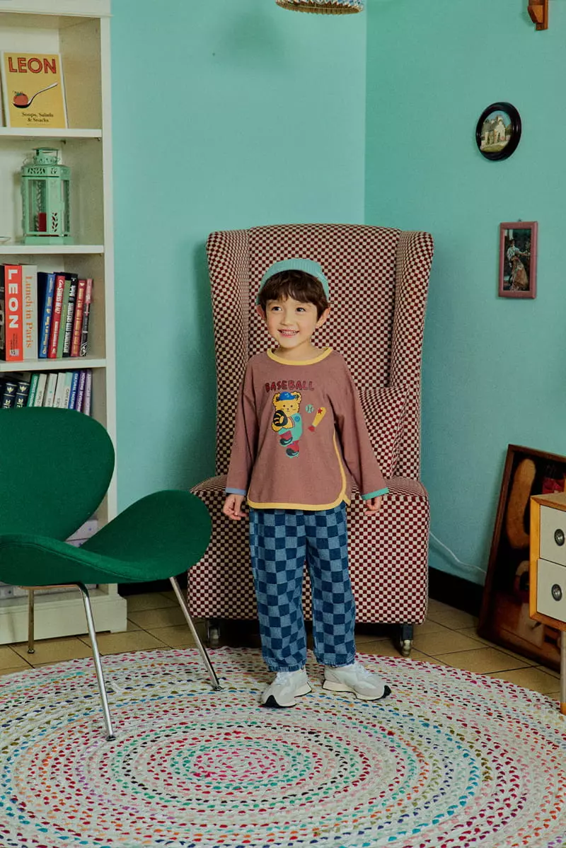 1St Blue - Korean Children Fashion - #childofig - Bear Piping Tee - 6
