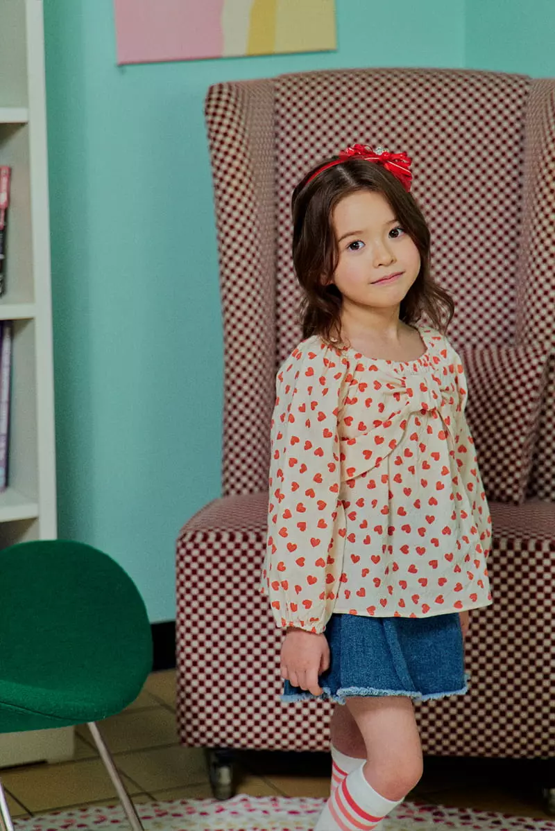 1St Blue - Korean Children Fashion - #childofig - Ribbon Blouse - 4