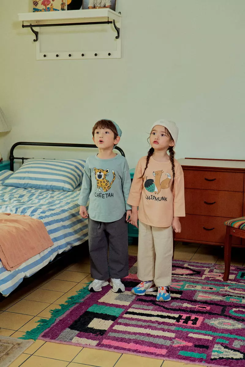 1St Blue - Korean Children Fashion - #discoveringself - Kid Animal Tee