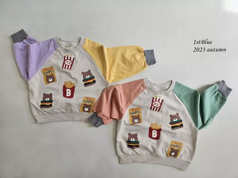 1St Blue - Korean Children Fashion - #discoveringself - Fast Food Sweatshirt - 2
