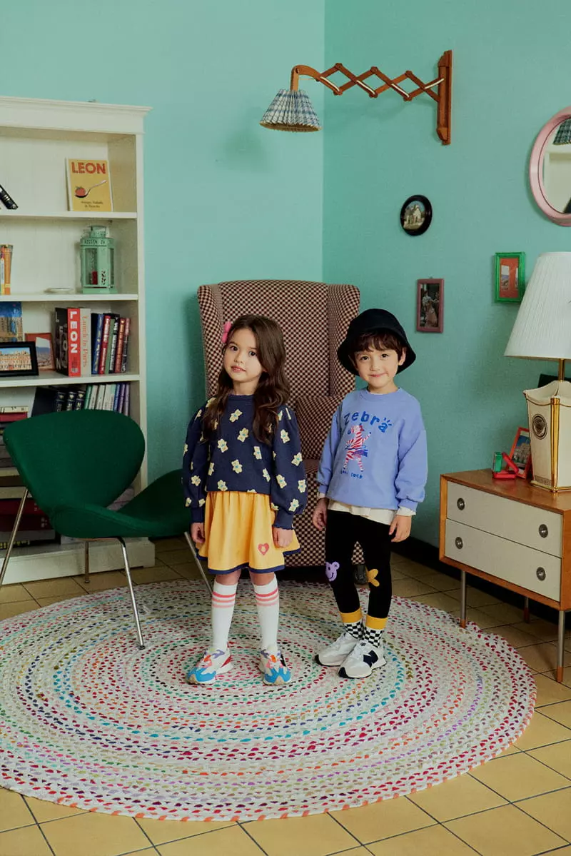 1St Blue - Korean Children Fashion - #discoveringself - Heart Piping Skirt Leggings - 4