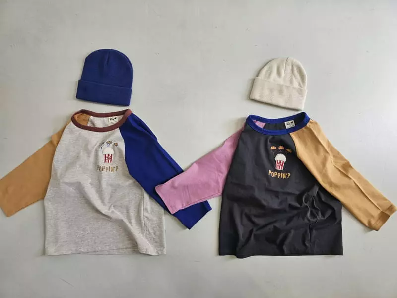 1St Blue - Korean Children Fashion - #fashionkids - Popcorn Embrodiery Tee - 2