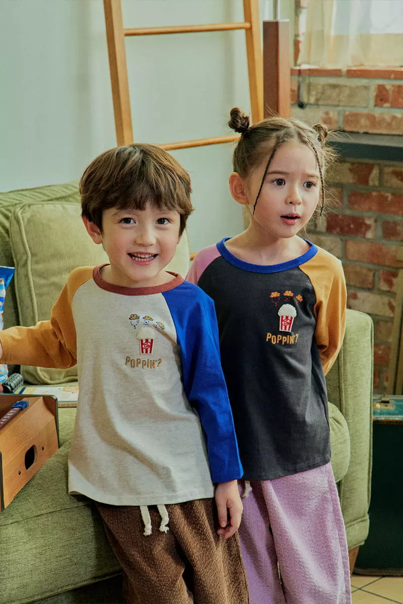 1St Blue - Korean Children Fashion - #kidsshorts - Popcorn Embrodiery Tee - 3