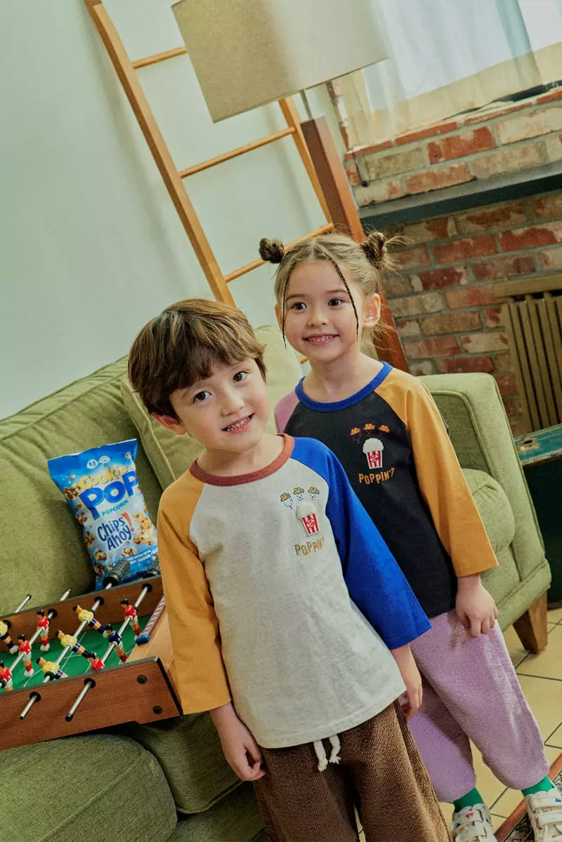 1St Blue - Korean Children Fashion - #magicofchildhood - Popcorn Embrodiery Tee - 8