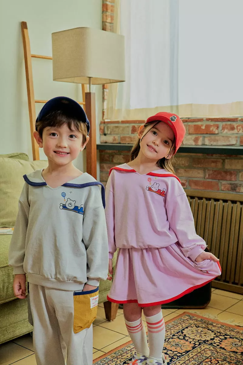 1St Blue - Korean Children Fashion - #minifashionista - Heart Piping Skirt Leggings - 11