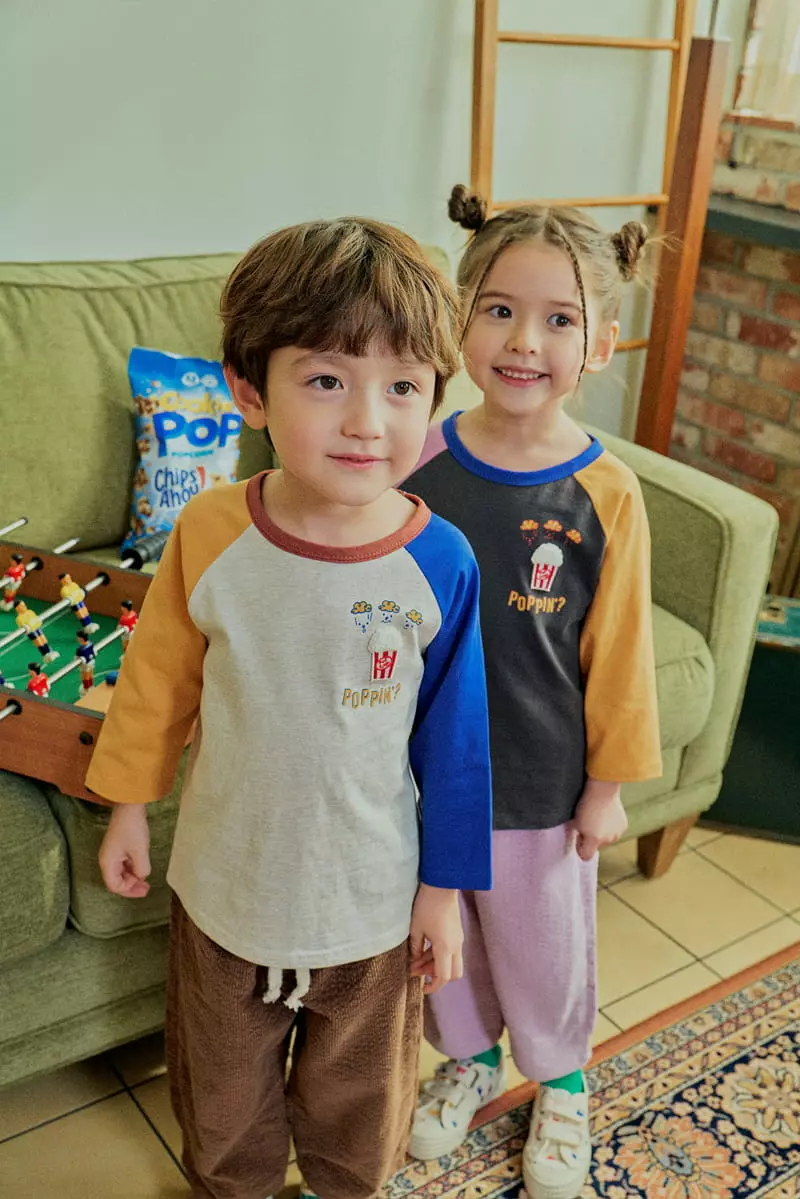 1St Blue - Korean Children Fashion - #minifashionista - Popcorn Embrodiery Tee - 9