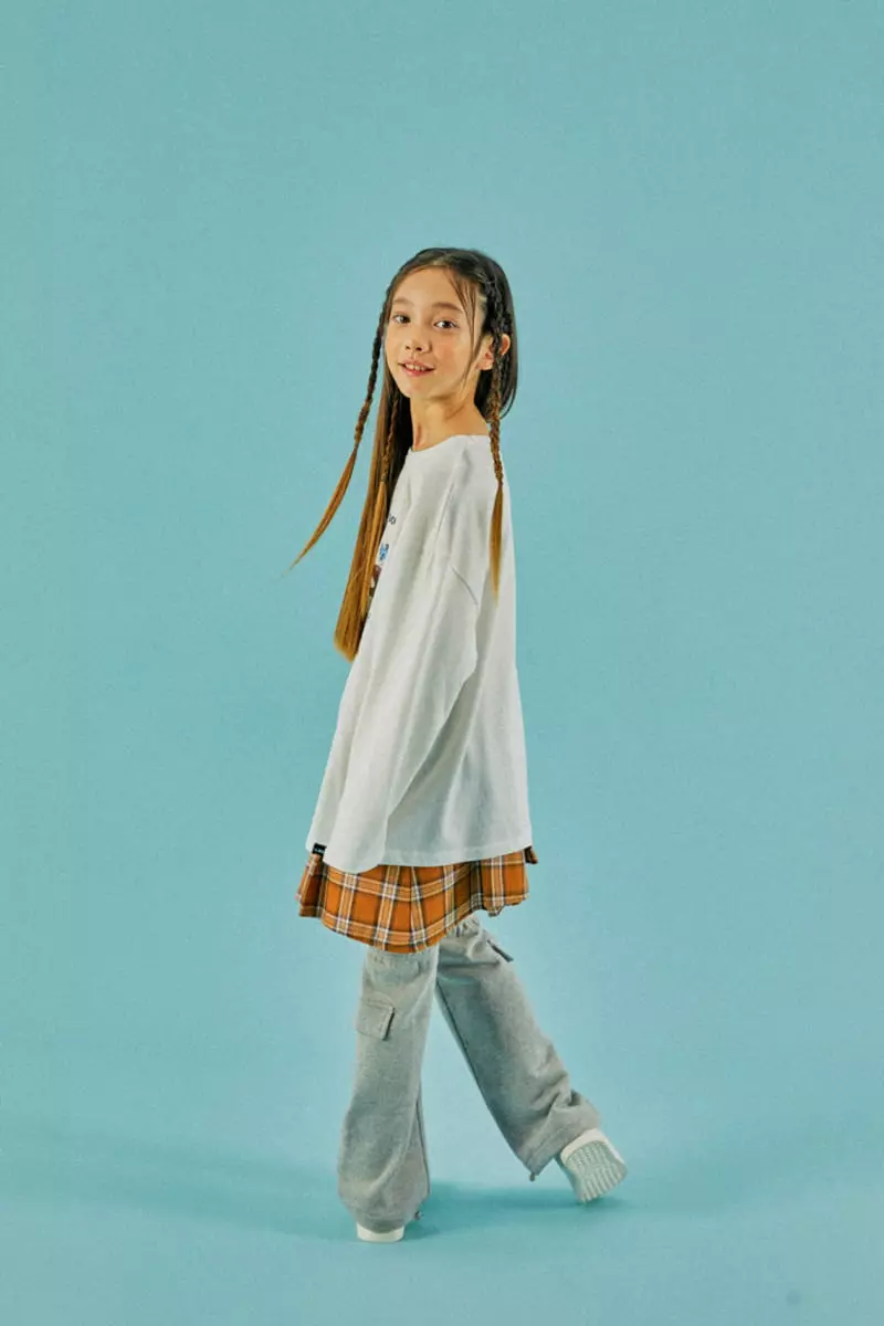 A-Market - Korean Children Fashion - #kidzfashiontrend - Big Check Unbal Skirt - 4