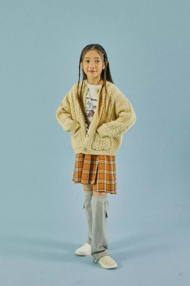 A-Market - Korean Children Fashion - #childofig - Big Check Unbal Skirt - 10