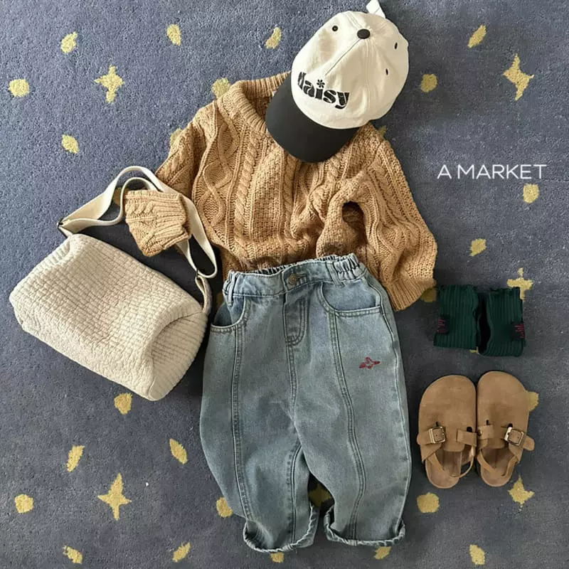 A-Market - Korean Children Fashion - #childofig - Bird Denim Jeans