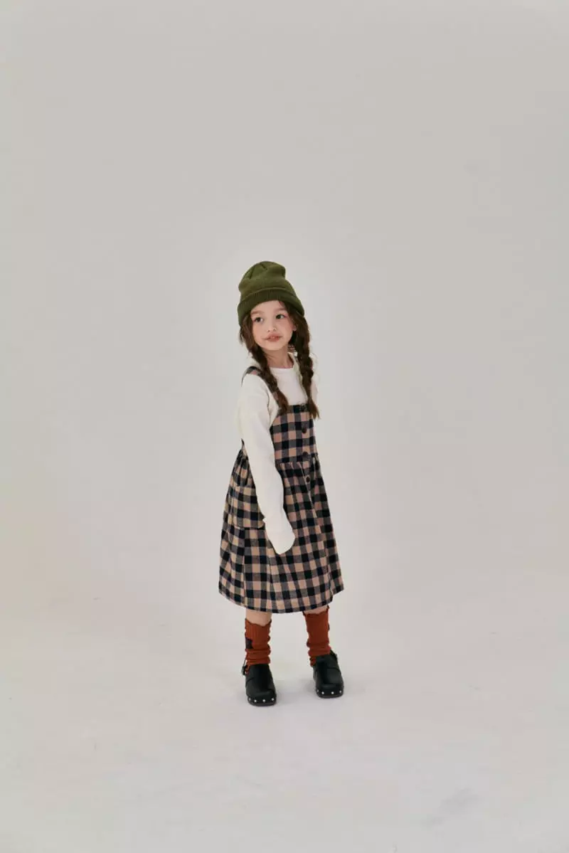 A-Market - Korean Children Fashion - #childofig - Check Button One-piece - 8