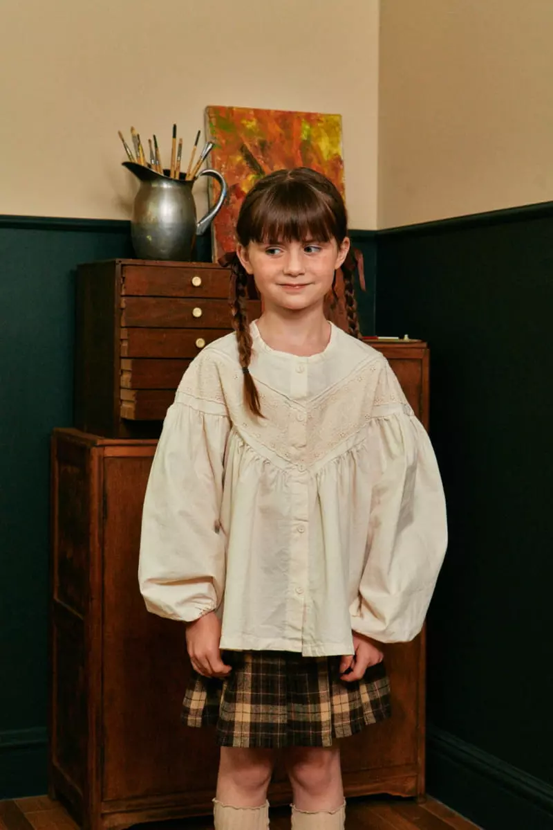 A-Market - Korean Children Fashion - #discoveringself - V Lace Blouse - 6