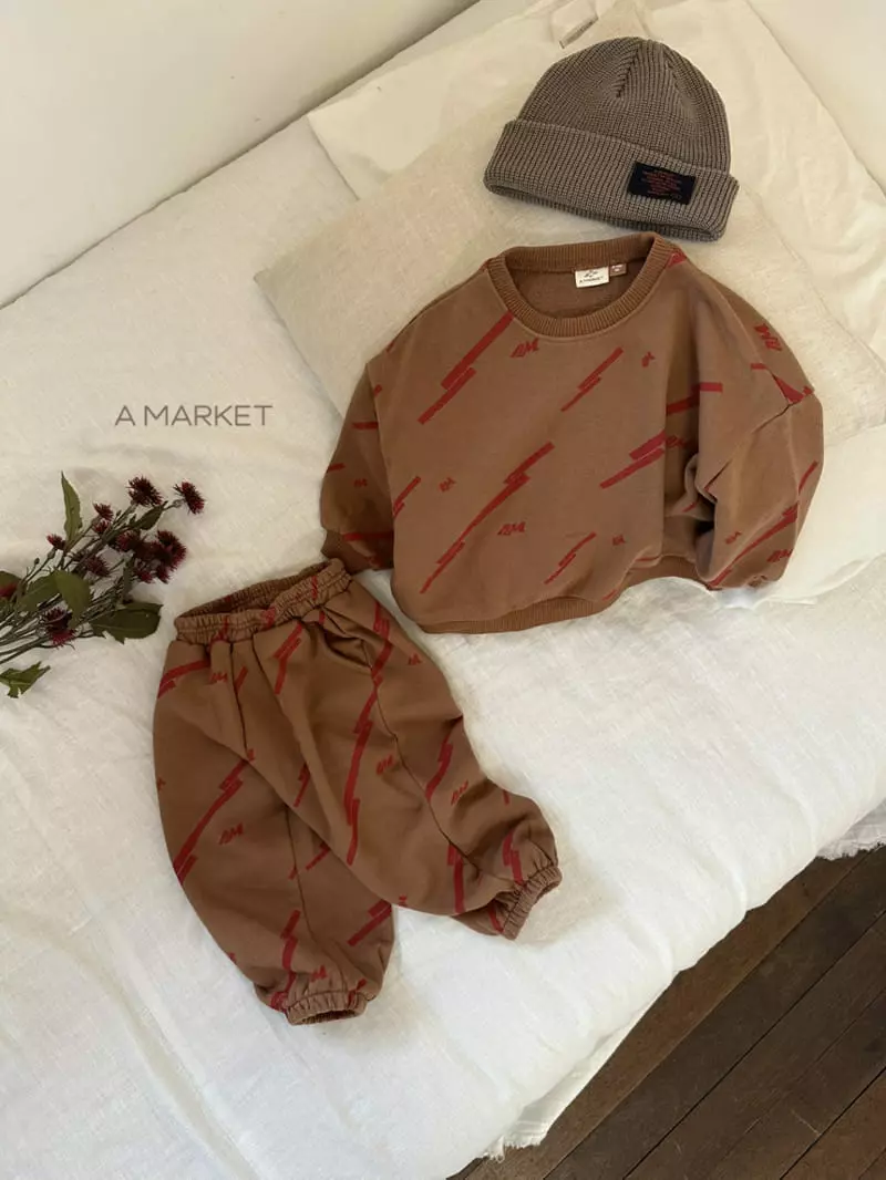 A-Market - Korean Children Fashion - #kidsstore - AM Sweat Top Bottom Set - 2