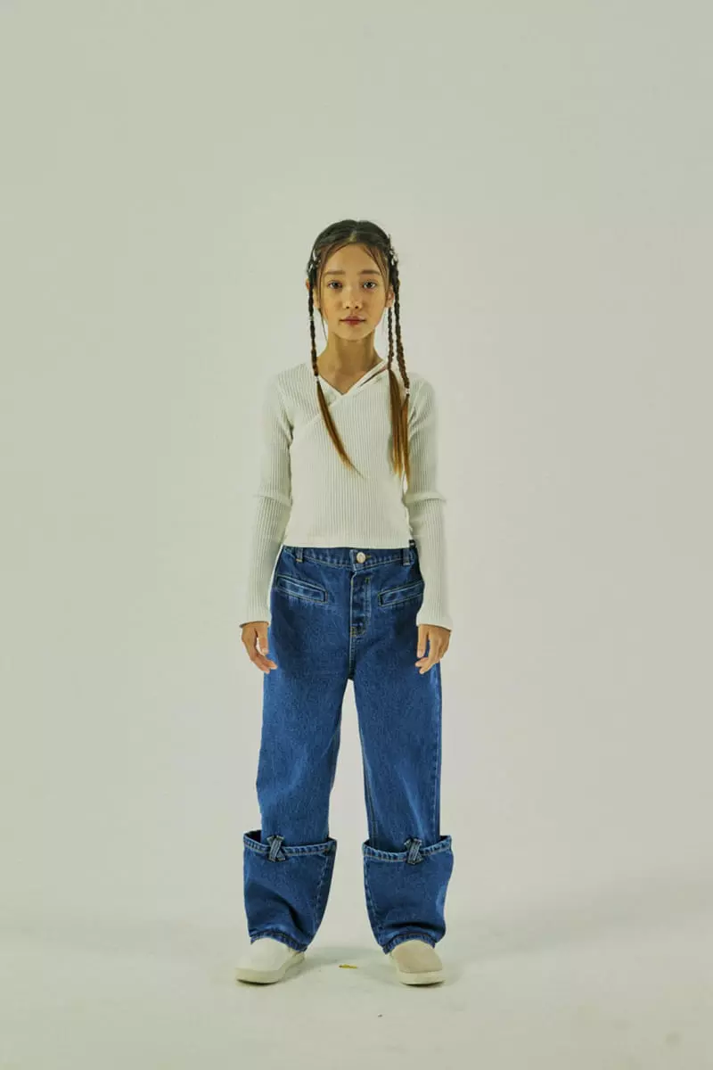 A-Market - Korean Children Fashion - #kidsstore - Layerd Jeans - 7