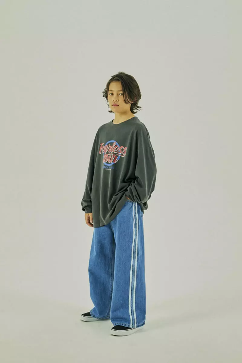 A-Market - Korean Children Fashion - #minifashionista - Taping Denim Jeans - 11
