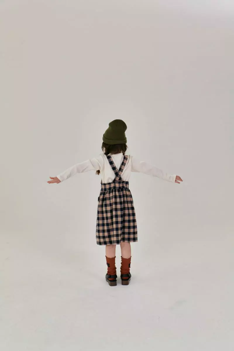 A-Market - Korean Children Fashion - #prettylittlegirls - Check Button One-piece - 7