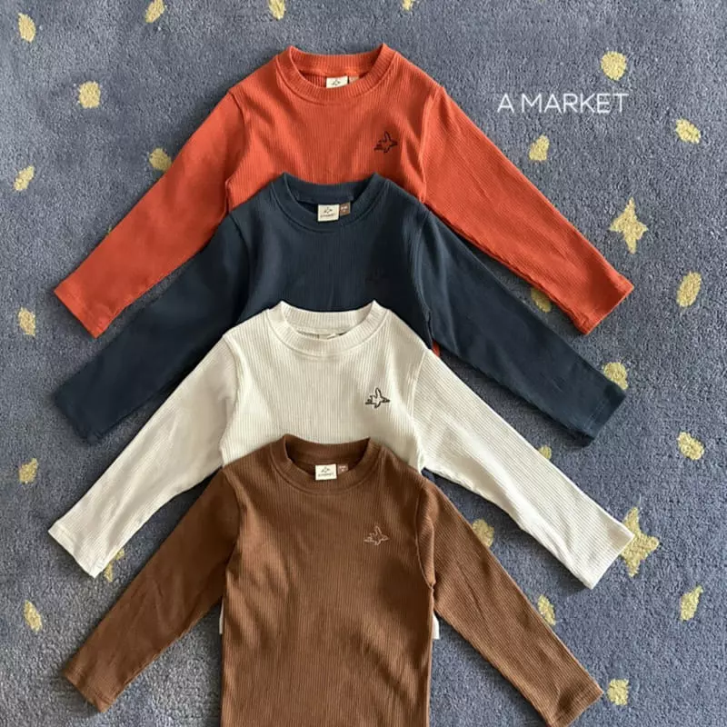 A-Market - Korean Children Fashion - #todddlerfashion - Bird Rib Tee