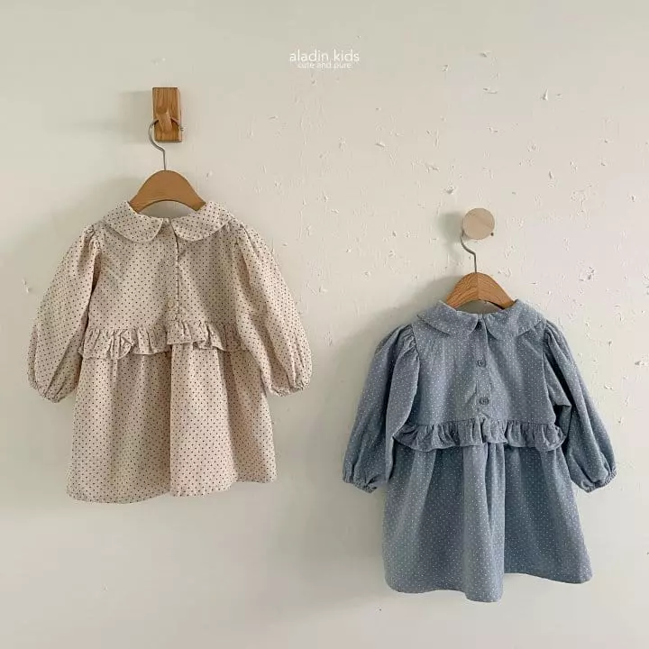 Aladin - Korean Children Fashion - #magicofchildhood - Collar Smocked One-piece
