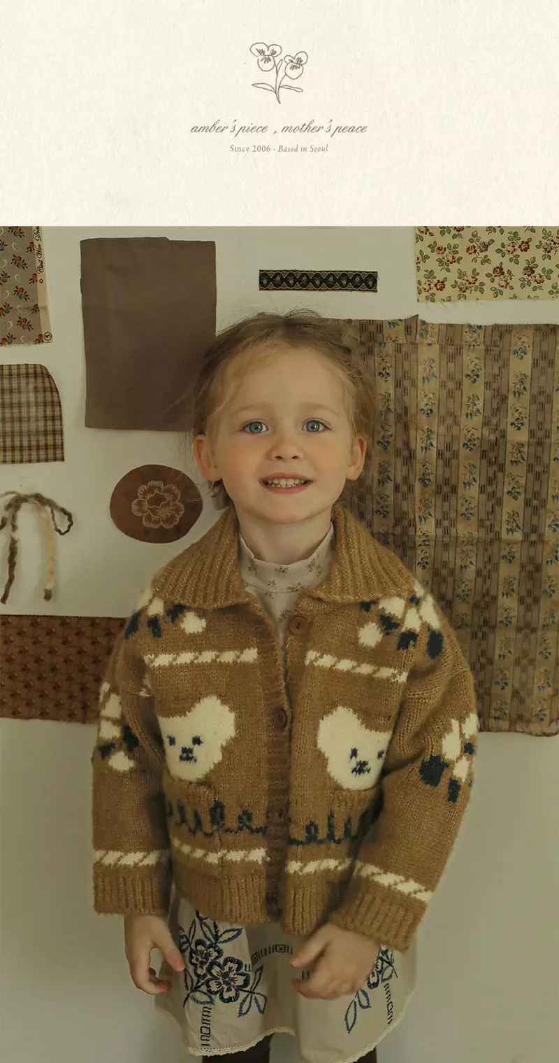 Amber - Korean Children Fashion - #fashionkids - Bear Knit Cardigan