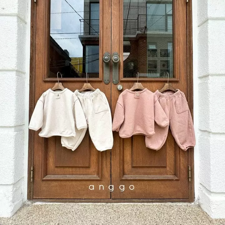 Anggo - Korean Children Fashion - #Kfashion4kids - Macaroon Top Bottom Set - 3