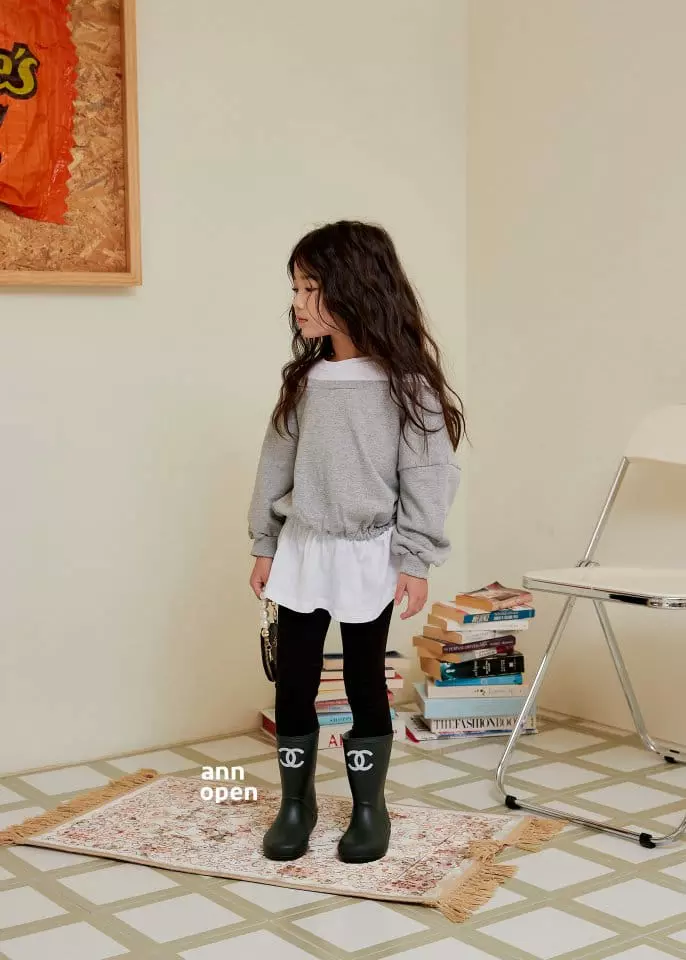 Ann Open - Korean Children Fashion - #kidsstore - Pretty Unbal Long Tee - 12