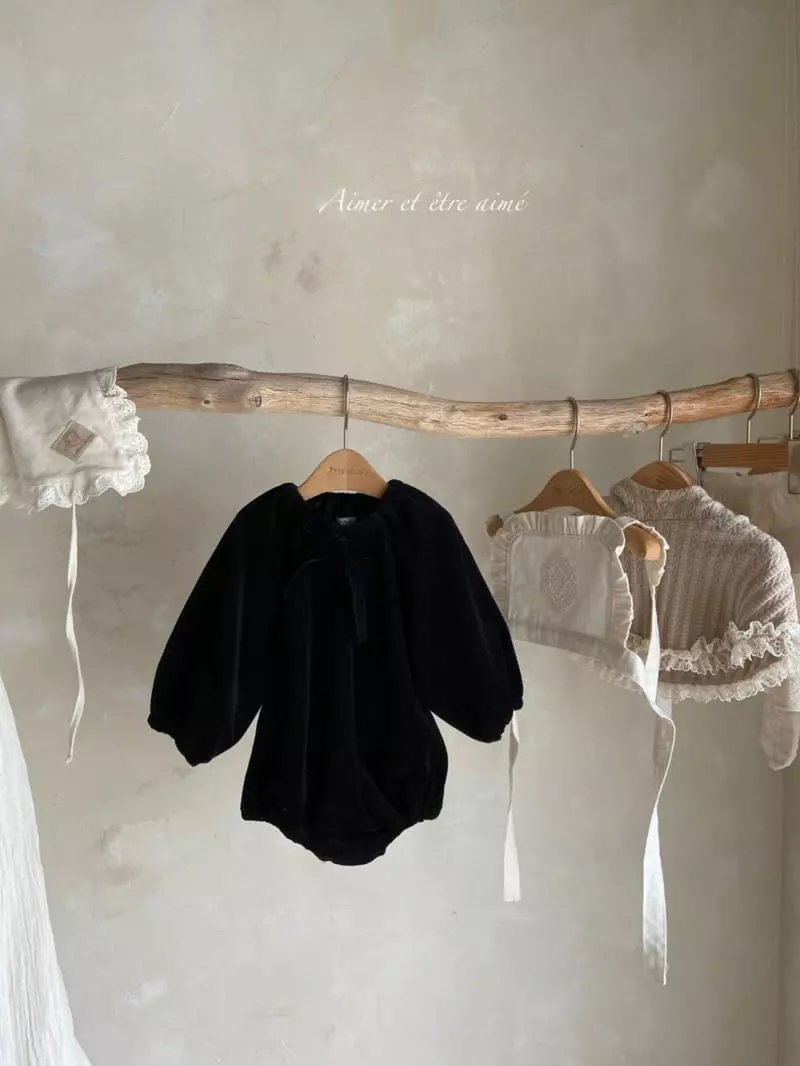 Anne Shirley - Korean Baby Fashion - #babyootd - Rora Velvet String Bodysuit