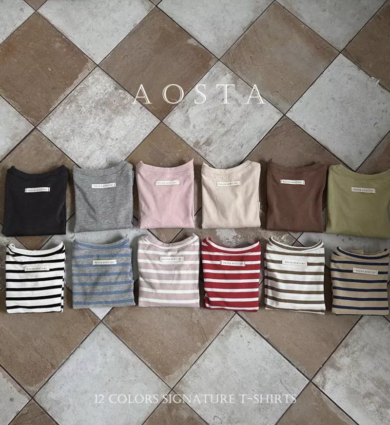 Aosta - Korean Children Fashion - #fashionkids - Signiture Tee - 4