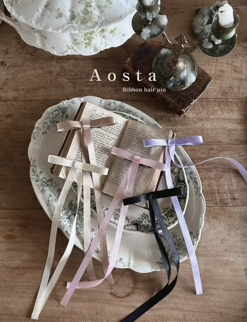 Aosta - Korean Children Fashion - #kidsstore - Ribbon Hairpin - 4