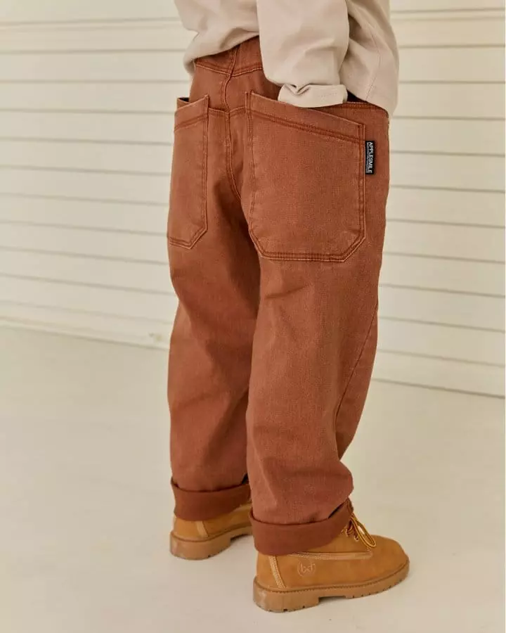Apple Smile - Korean Children Fashion - #kidsstore - Twist Pocket Pants - 5