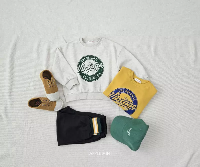 Applemint - Korean Children Fashion - #stylishchildhood - Vintage Sweatshirt - 4