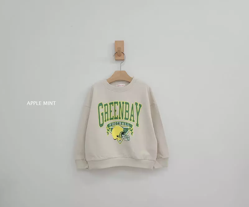 Applemint - Korean Children Fashion - #designkidswear - Green Bay Sweatshirt - 7