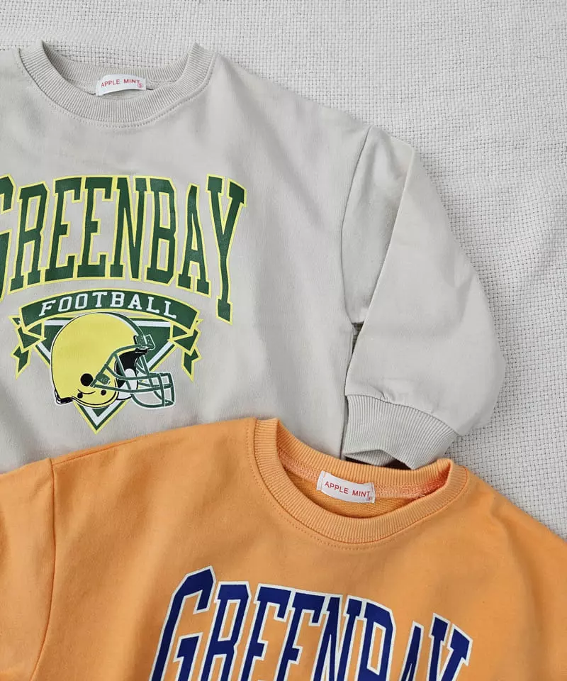 Applemint - Korean Children Fashion - #toddlerclothing - Green Bay Sweatshirt - 4