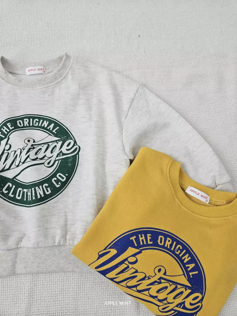 Applemint - Korean Children Fashion - #toddlerclothing - Vintage Sweatshirt - 2