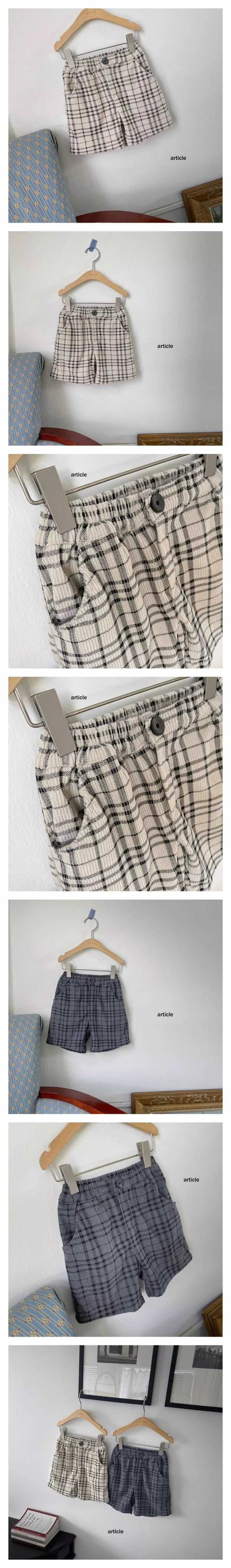 Article - Korean Children Fashion - #discoveringself - Checks Rib Shorts