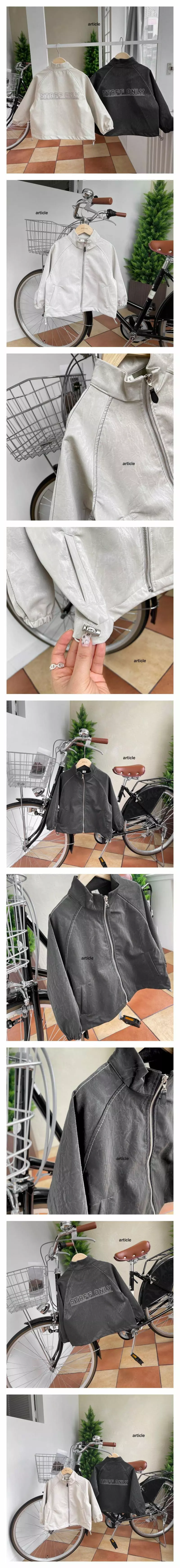 Article - Korean Children Fashion - #kidsstore - Staff Leather Jumper