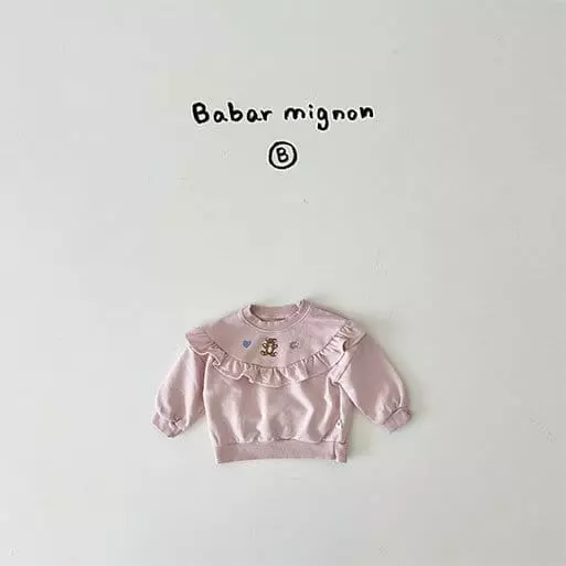 Babar Mignon - Korean Baby Fashion - #babyfashion - Bear Frill Sweatshirt - 4
