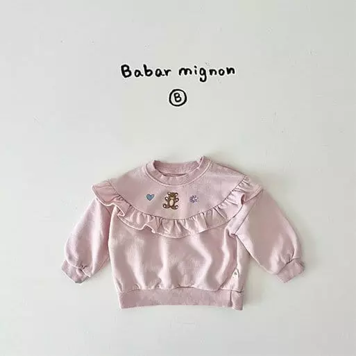 Babar Mignon - Korean Baby Fashion - #babygirlfashion - Bear Frill Sweatshirt - 5