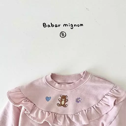 Babar Mignon - Korean Baby Fashion - #babyoninstagram - Bear Frill Sweatshirt - 7