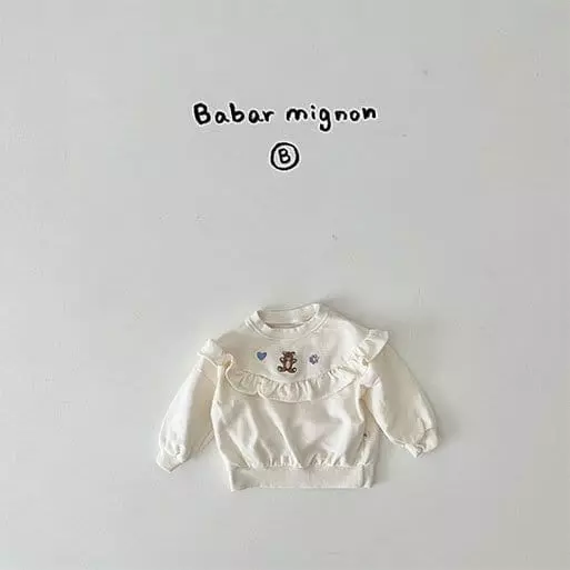 Babar Mignon - Korean Baby Fashion - #babyootd - Bear Frill Sweatshirt - 8